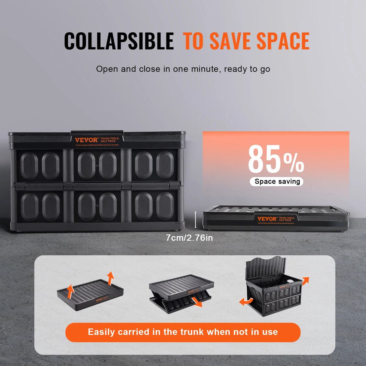 SucceBuy Collapsible Stackable Storage Bins With Lids For Home