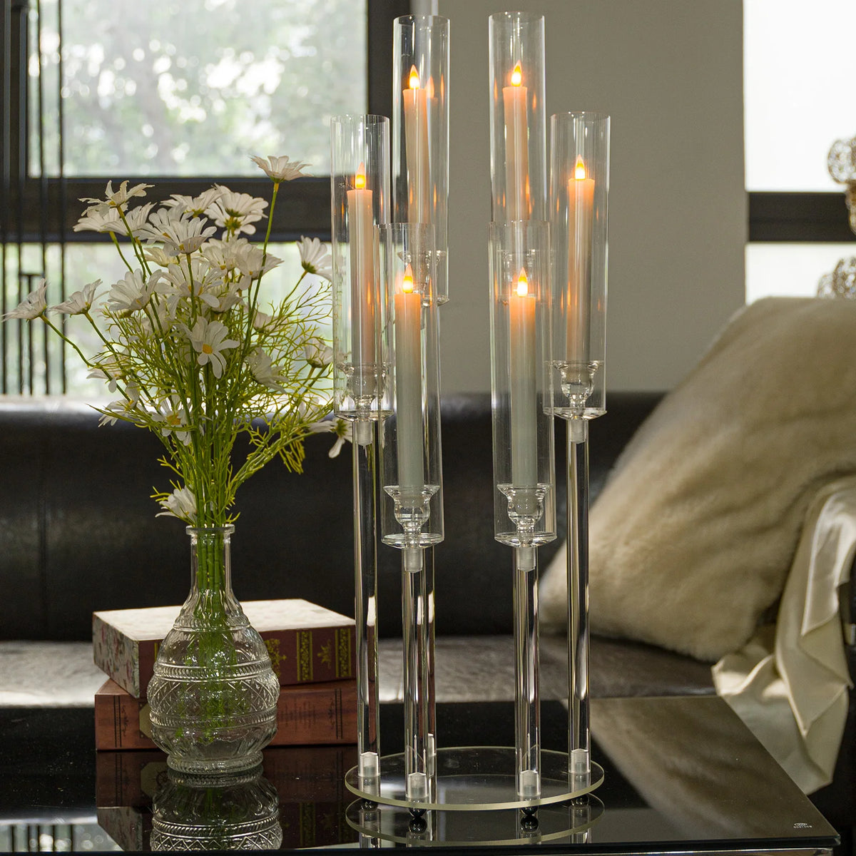 VINCIGANT Six Arm Candelabra Candle Holder For Wedding Party Decor