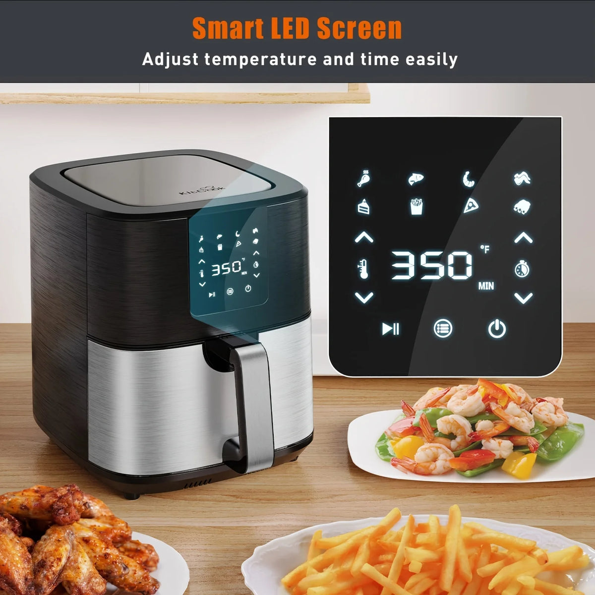 KitCook Digital Air Fryer With 8 Preset Cooking Modes