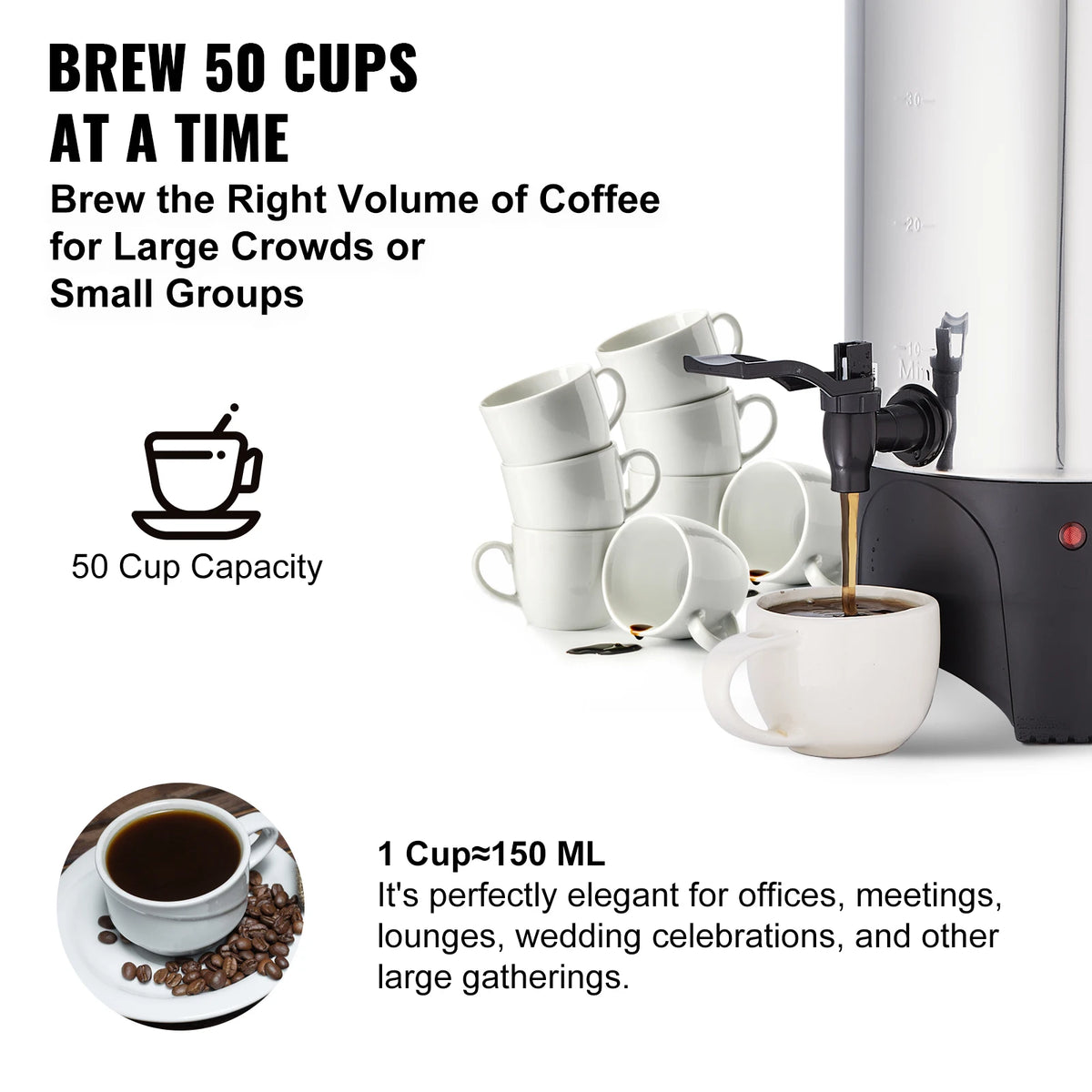 SucceBuy Commercial Coffee Urn For Fast Brewing And Group Service