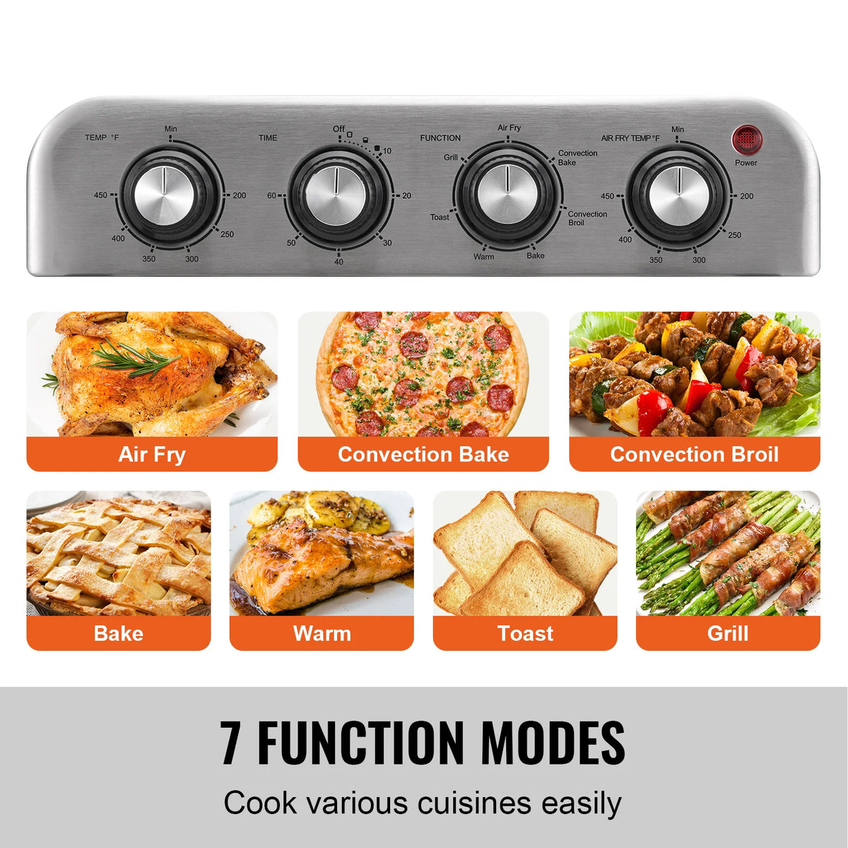 SucceBuy 7-in-1 Air Fryer Toaster Oven Countertop Combo