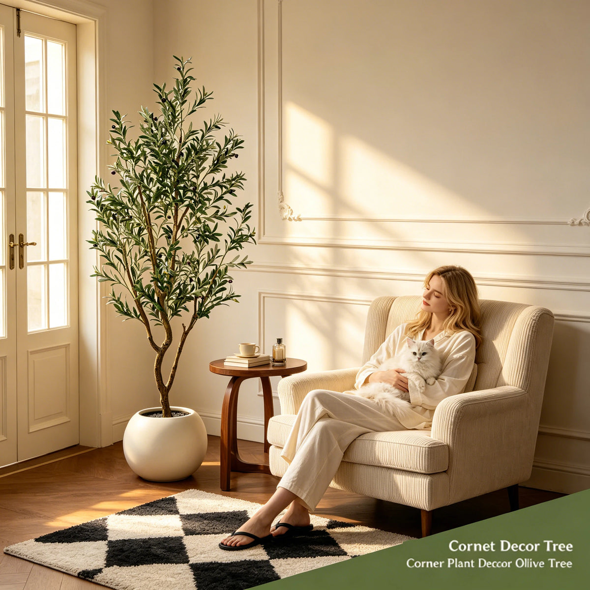 Olitree Artificial Olive Tree With Lifelike Fruit For Home Decor