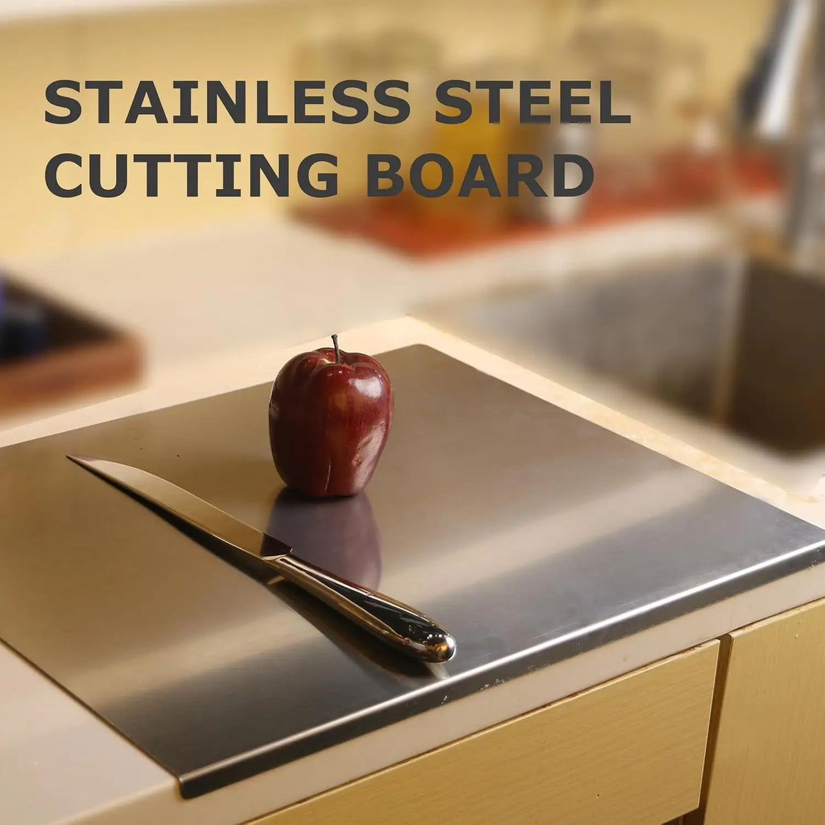 304 Stainless Steel Cutting Board With Lid And Non-Slip Pad