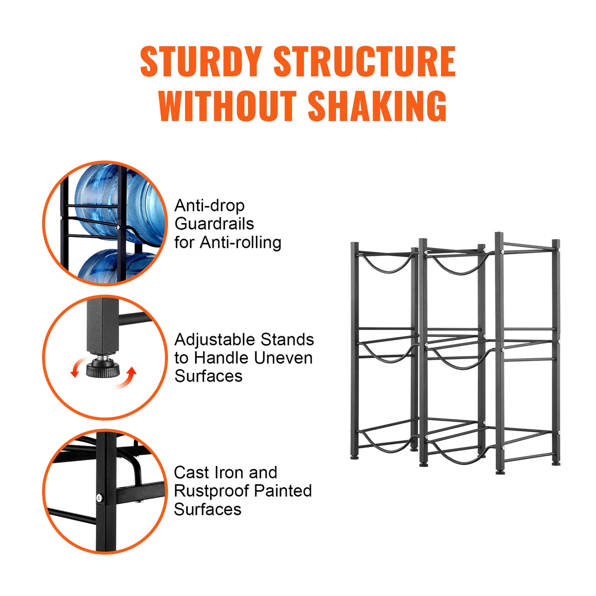 SucceBuy Multi Tier Water Jug Holder for Kitchen and Office