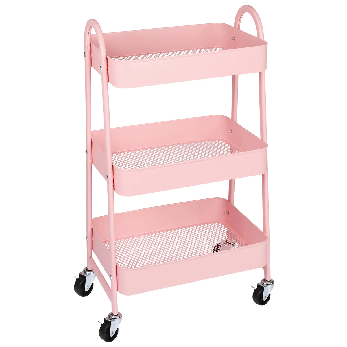 JHK Tiered Metal Rolling Storage Cart With Lockable Wheels
