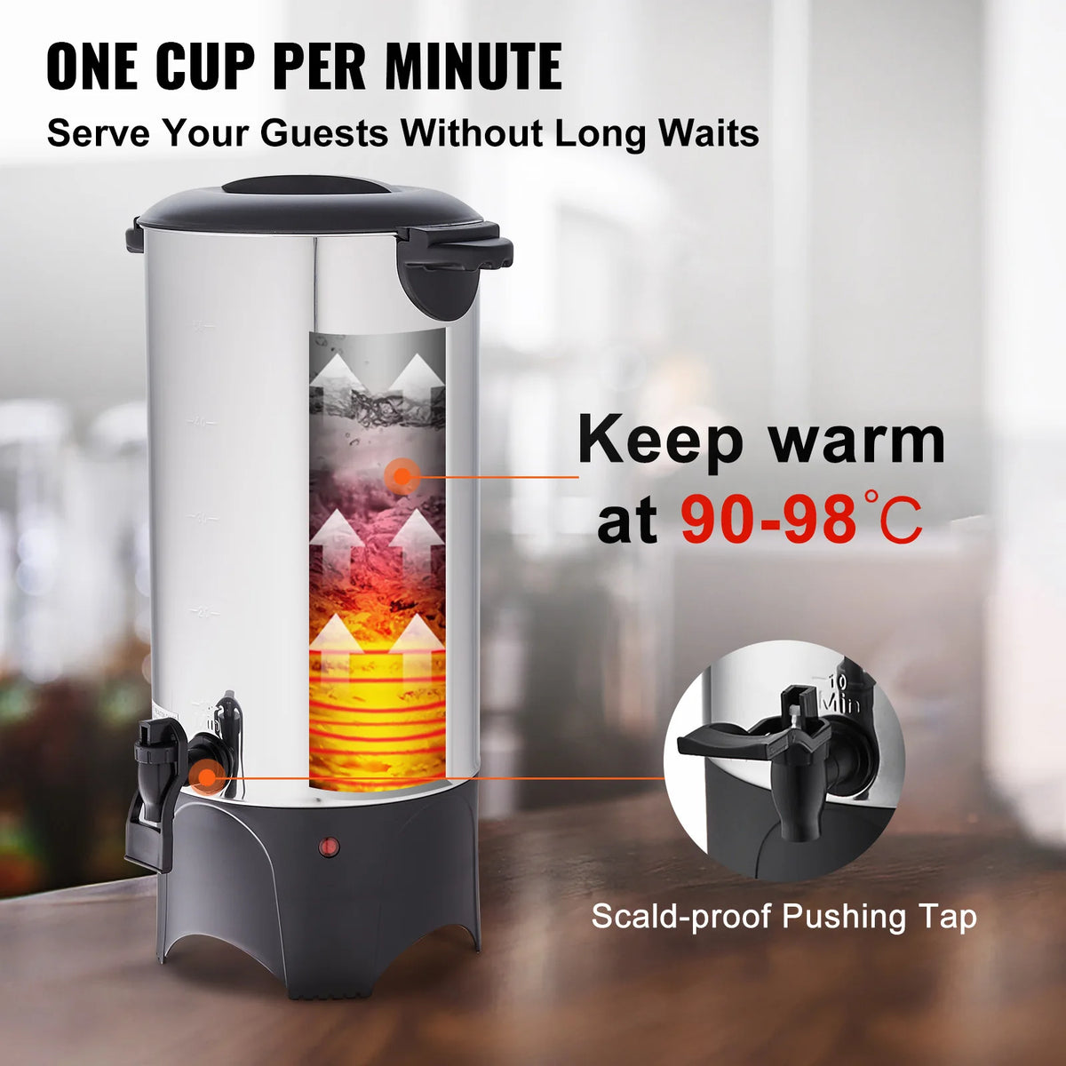 SucceBuy Commercial Coffee Urn For Fast Brewing And Group Service