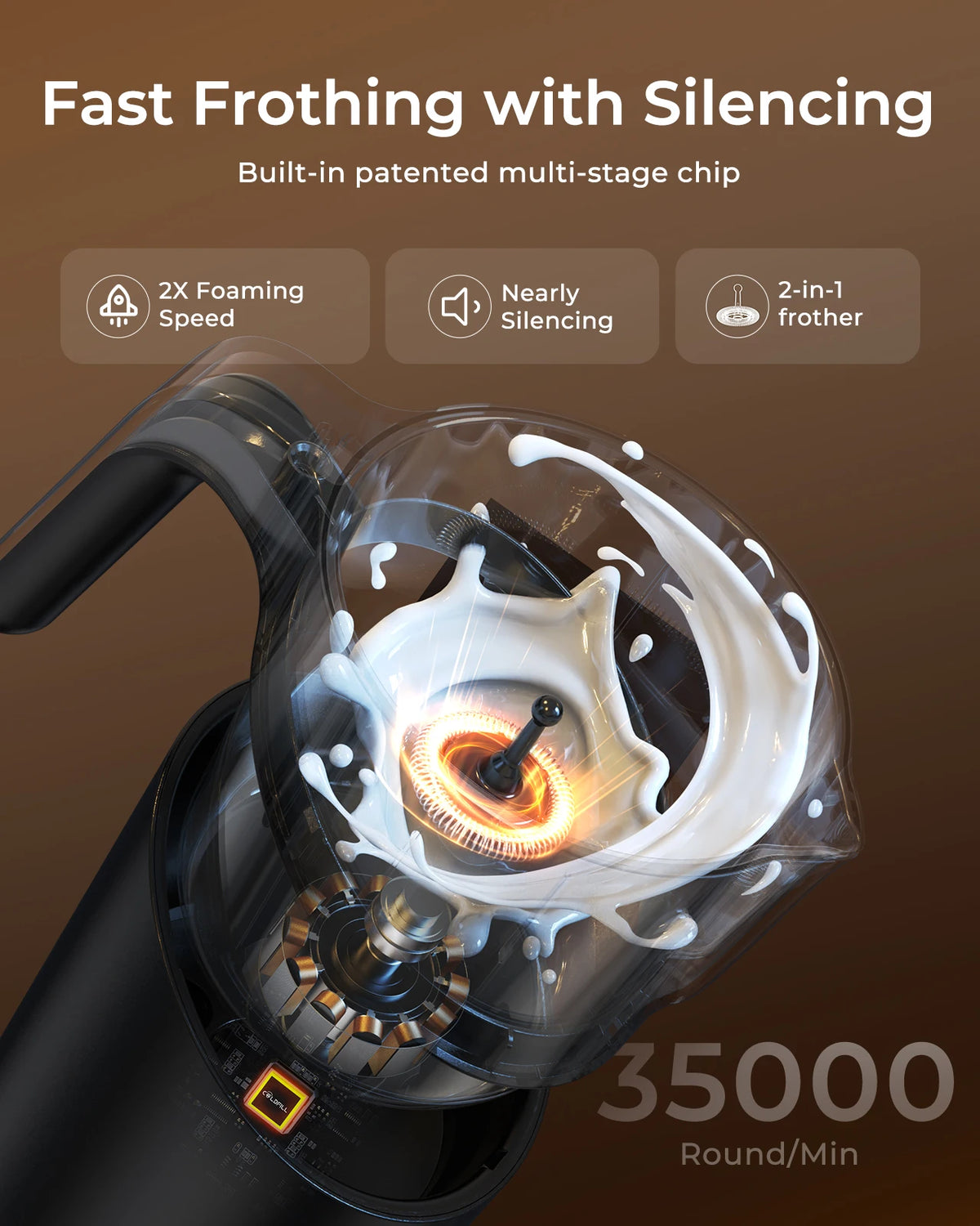 UHOST Electric Milk Frother And Steamer For Coffee Drinks
