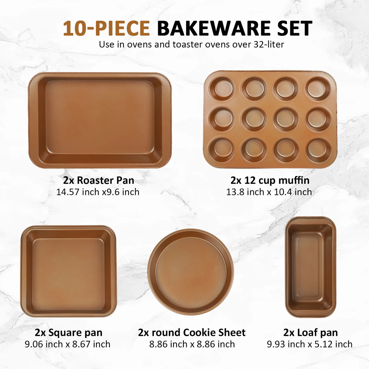 KOOMADE Nonstick Carbon Steel Bakeware Set With Multiple Baking Pans