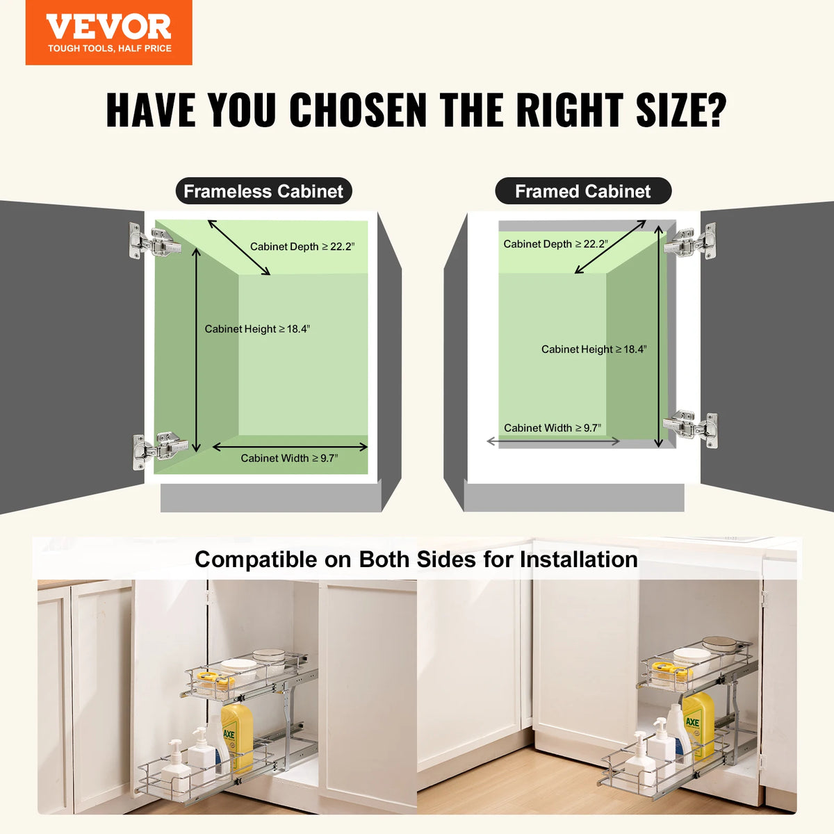 VEVOR Pull Out Cabinet Organizer Sliding Drawer Pantry Storage