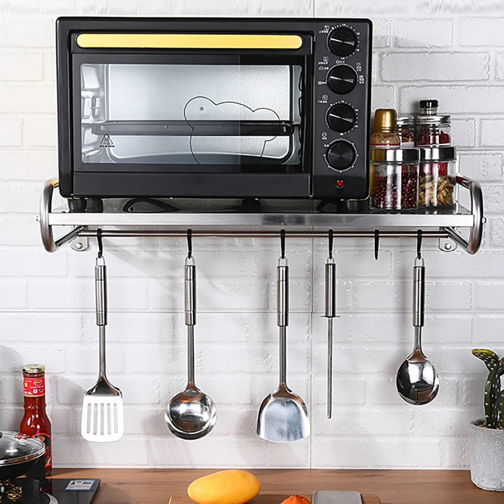 Wall Mounted Stainless Steel Microwave Oven Shelf Rack