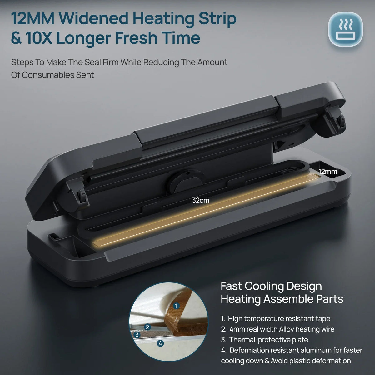 Vakumar Automatic Vacuum Sealer Machine With Easy Locking Handle