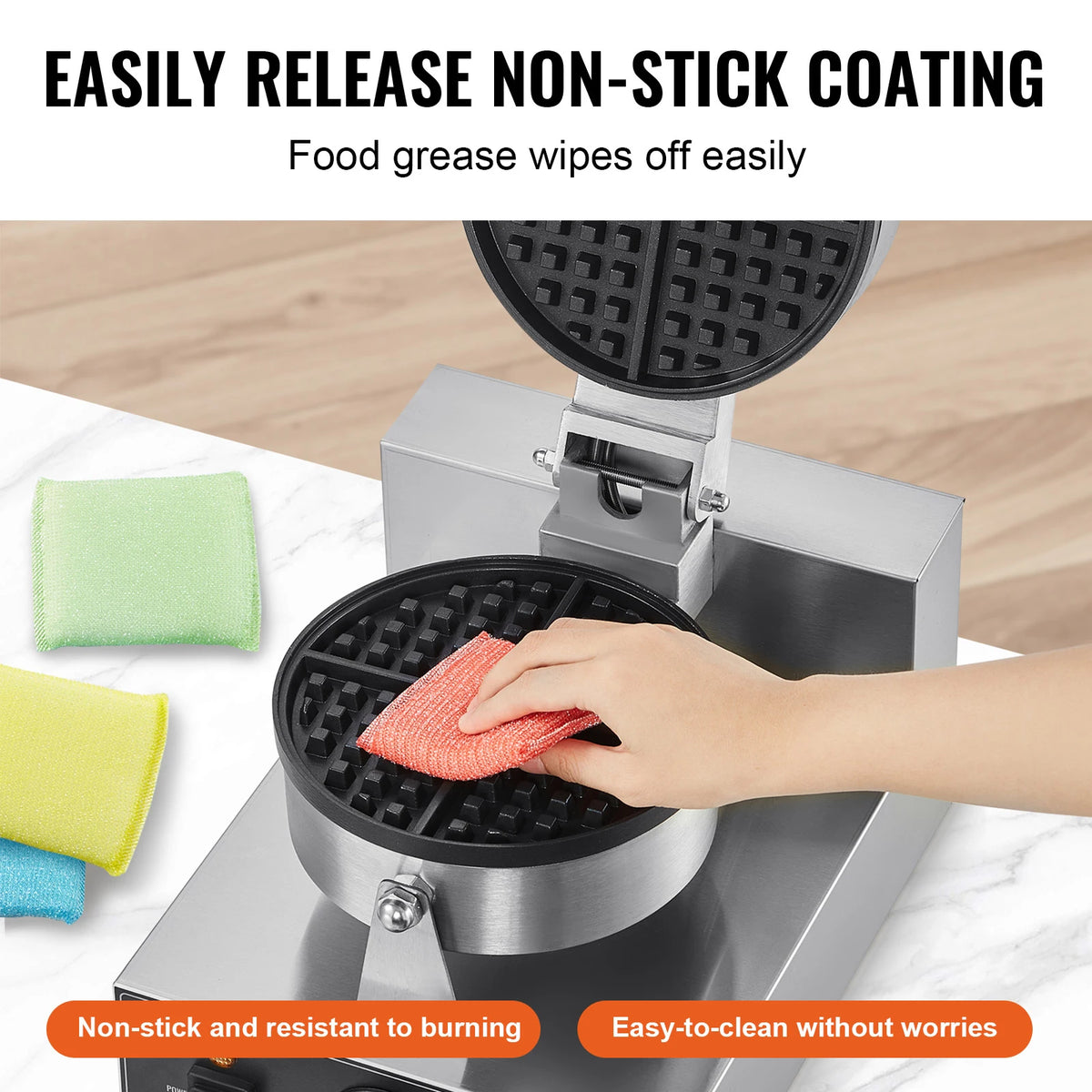 SucceBuy Commercial Belgian Waffle Maker With Adjustable Time Control
