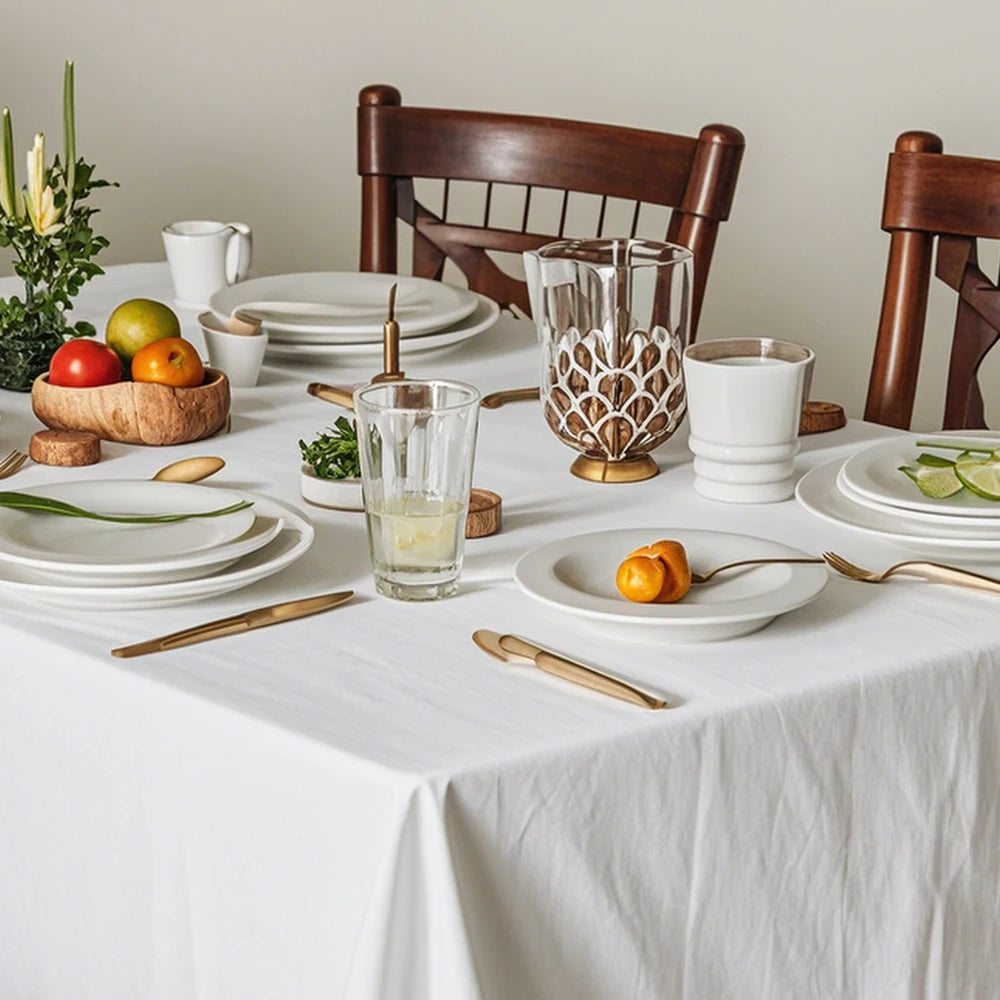 READOR Reusable Polyester Rectangle Tablecloths for Events and Banquets