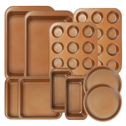 KOOMADE Nonstick Carbon Steel Bakeware Set With Multiple Baking Pans