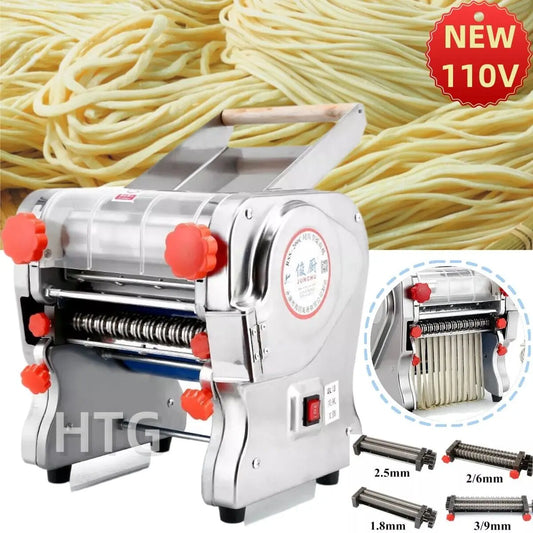 Electric Stainless Steel Pasta Maker With Dual Noodle Cutters