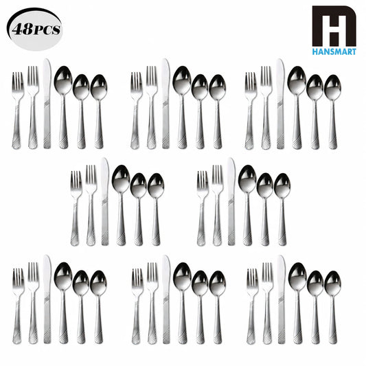 HANSMART Stainless Steel Flatware Cutlery Set for Dining and Tableware