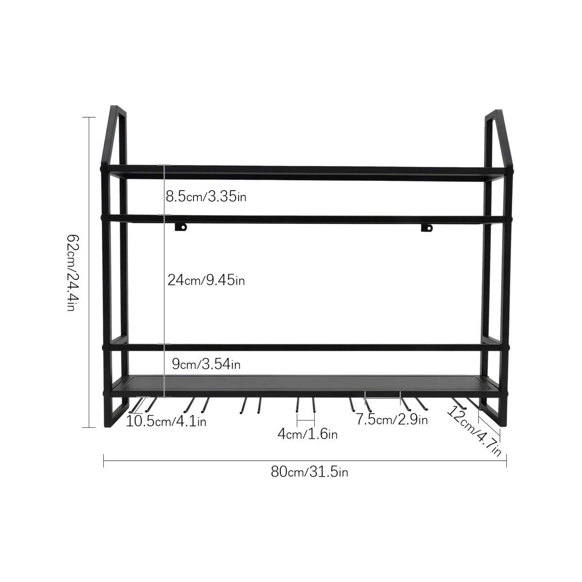 Wall Mounted Wine Rack With Glass Holder For Home Bar